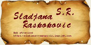 Slađana Raspopović vizit kartica